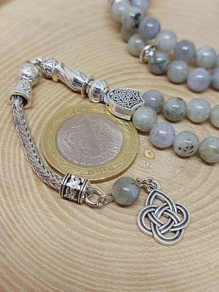 Labradorit Taşı Açık Renk 99luk Tesbih 6mm (17095) - Resim 3