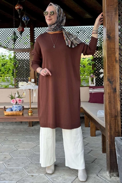 Dora Triko Tunik Kahve - 3