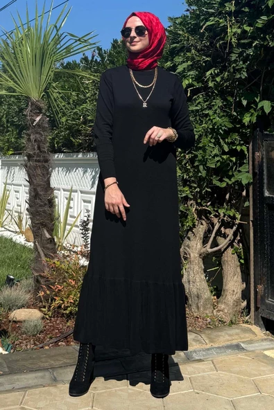 Rüya Siyah Triko Elbise - 4