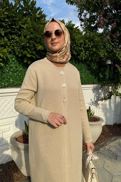 Sinem Çelik Örme Triko Hırka Taş - 4