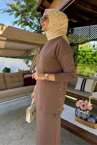 Sezen Triko Takım Sütlü Kahve - Resim 2