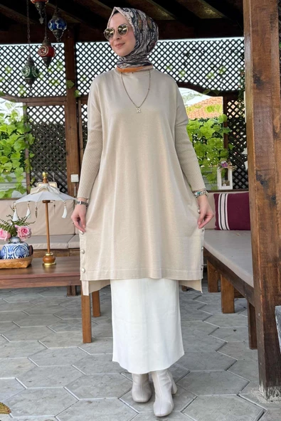 Sevda Triko Tunik Taş