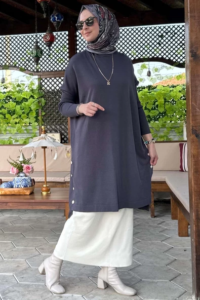 Sevda Triko Tunik Antrasit ürün görseli 1