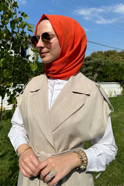 Apoletli Çizgili Takım Bej - 6