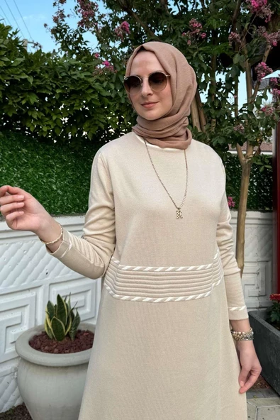 Samanyolu Taş Triko Elbise - 2