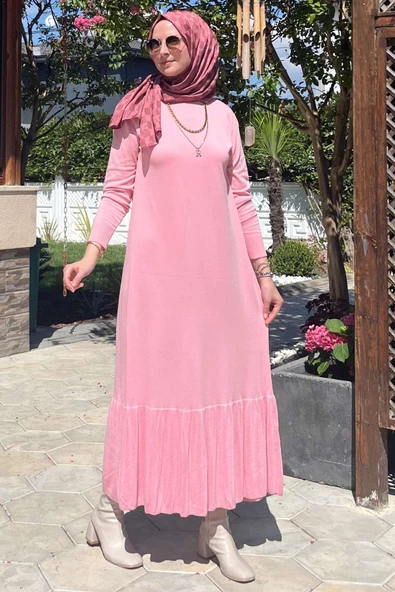 Rüya Pembe Triko Elbise