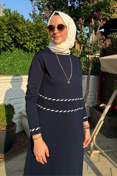 Samanyolu Lacivert Triko Elbise - Resim 8