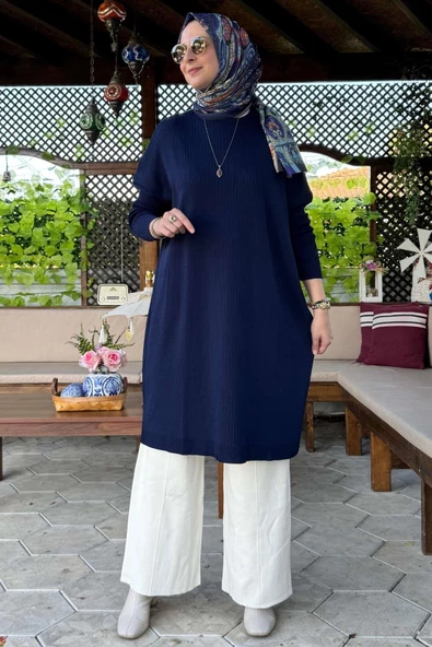Dora Triko Tunik Lacivert - 6