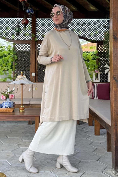 Sevda Triko Tunik Taş - 3