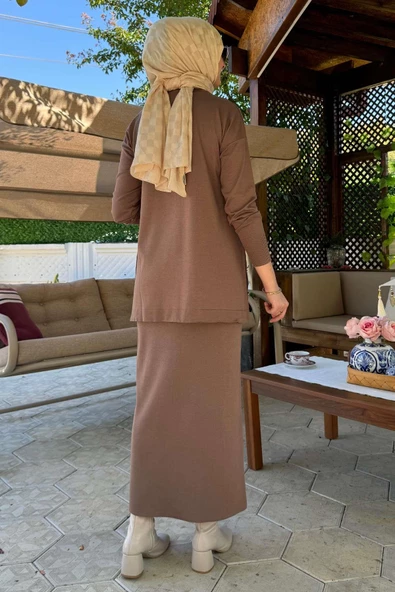 Sezen Triko Takım Sütlü Kahve - Resim 7