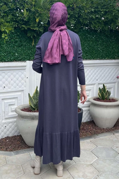 Rüya Antrasit Triko Elbise - Resim 5