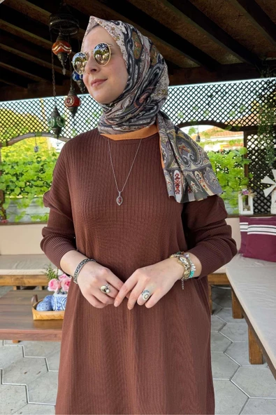 Dora Triko Tunik Kahve - 5