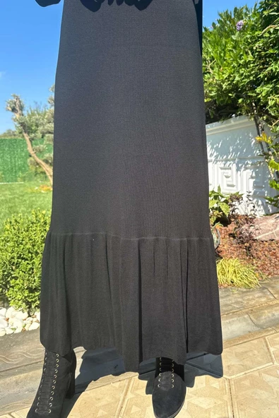 Rüya Siyah Triko Elbise - 8