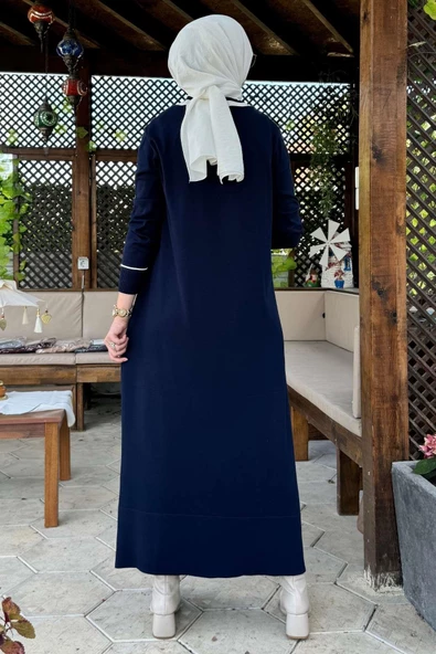 Eylül Gömlekli Triko Elbise Lacivert - 7