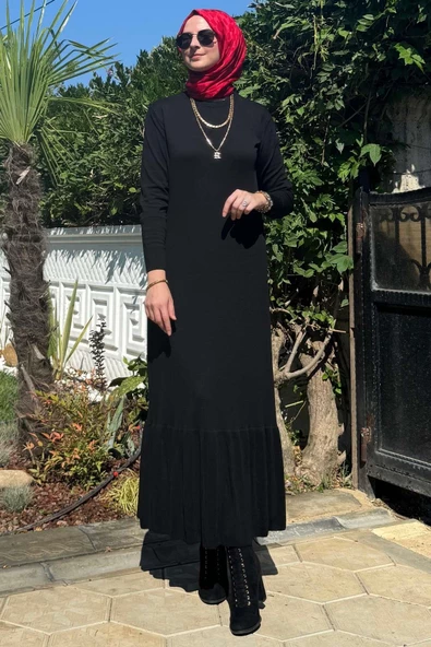 Rüya Siyah Triko Elbise - 5