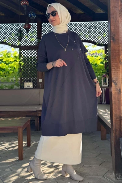 Melda Triko Tunik Antrasit - 3