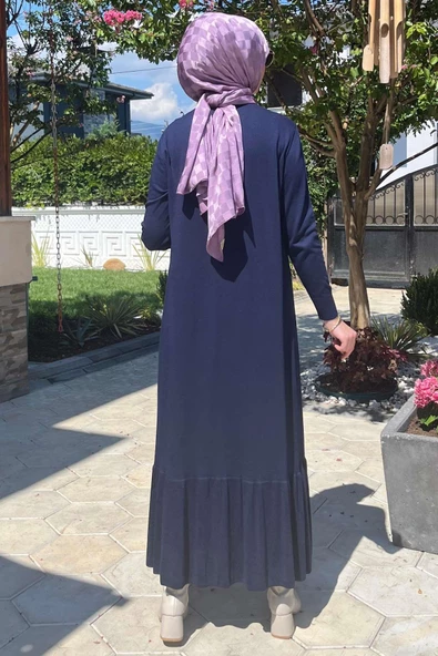 Rüya Lacivert Triko Elbise - Resim 8