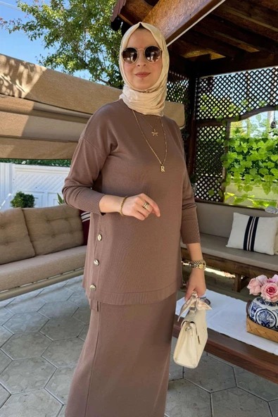 Sezen Triko Takım Sütlü Kahve - Resim 6