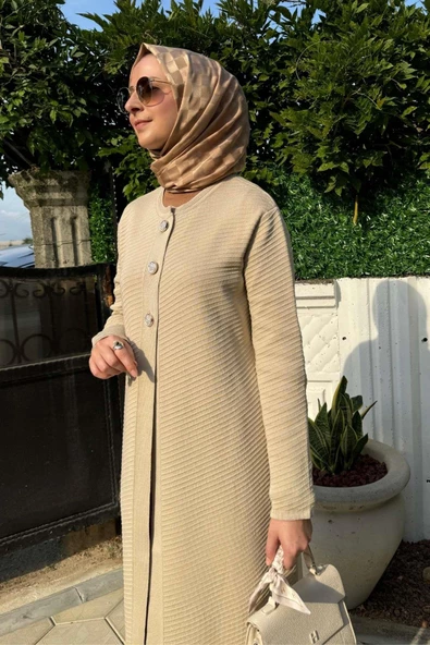 Sinem Çelik Örme Triko Hırka Taş - 6