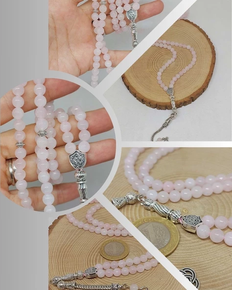 Pembe Kuvars Taşı 99luk Tesbih 6mm (1254) ürün görseli