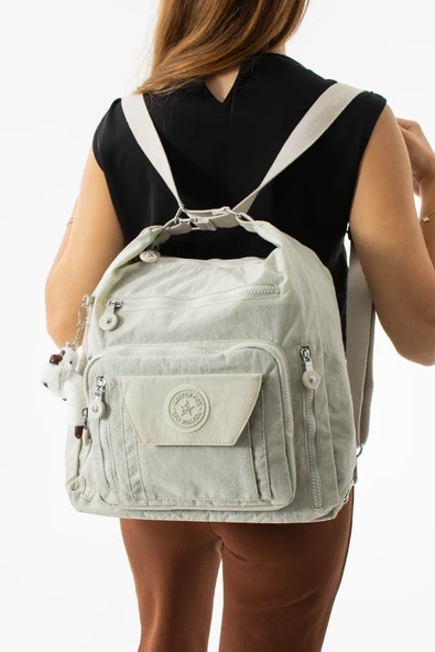 Su Geçirmez Kumaş Maymuncuk Maskot Hediyeli Sırt ve Omuz Çantası B-219 - 3