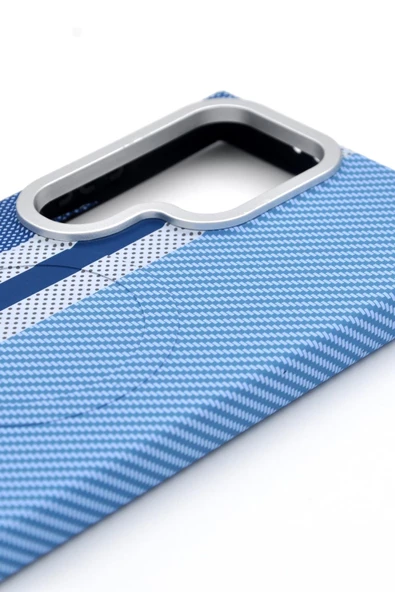 Samsung Galaxy S23 Ultra Uyumlu Dijital Desenli MagSafe Şarj Özellikli Silikon Kapak Kılıf - Resim 3