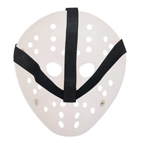 Beyaz Kırmızı Çizgili Tam Yüz Hokey Maskesi - Resim 5