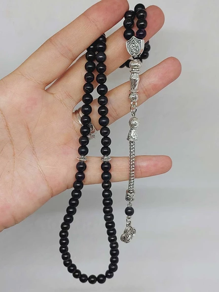 Shungite (Şungit) Taşı 99luk Tesbih 6mm (23175) - Resim 5