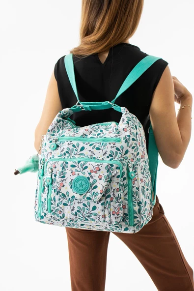 Su Geçirmez Kumaş Maymuncuk Maskot Hediyeli Sırt ve Omuz Çantası B-219 - Resim 3