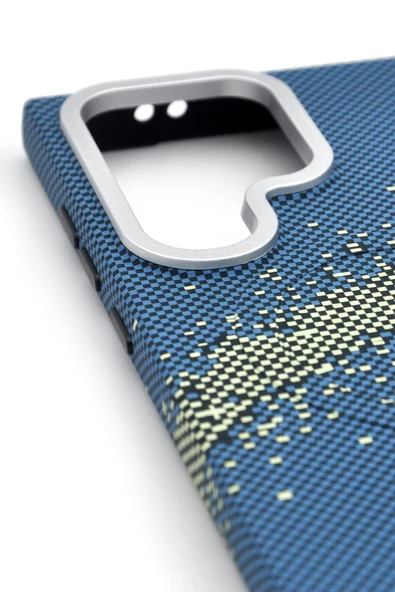 Samsung Galaxy S24 Ultra Uyumlu Dijital Desenli MagSafe Şarj Özellikli Silikon Kapak Kılıf - Resim 2