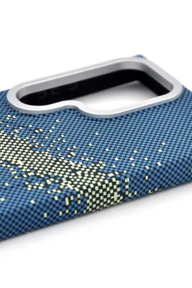 Samsung Galaxy S24 Ultra Uyumlu Dijital Desenli MagSafe Şarj Özellikli Silikon Kapak Kılıf - Resim 3