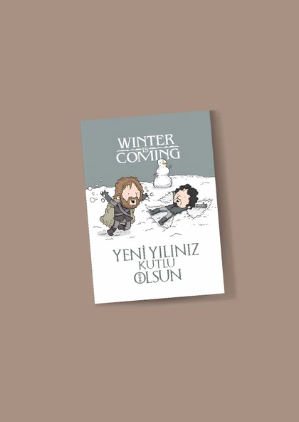 Game of Thrones 3 Lü Yeni yıl kartı yılbaşı kartı tabrik kartı karikatür kart - Resim 3