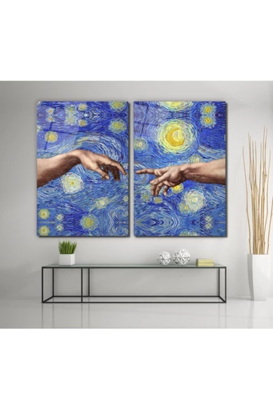Yıldızlı Gece Double Dekoratif ve Modern Cam Tablo ürün görseli