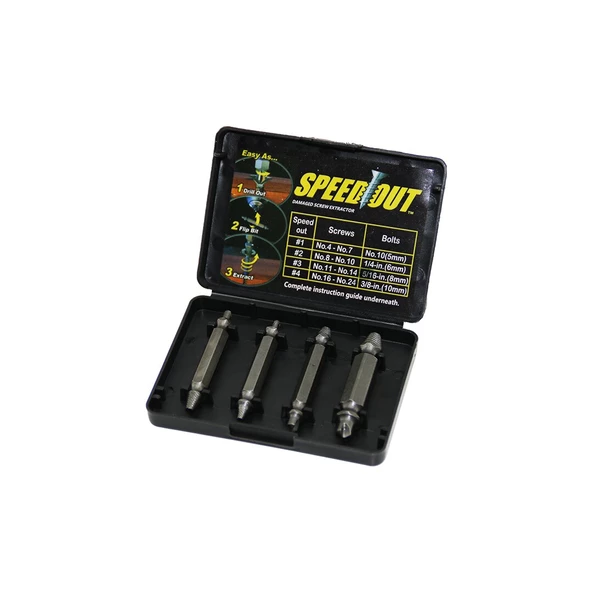 4 PCS SPEED OUT HASARLI VİDA ÇIKARICI PLS KUTULU (4776)