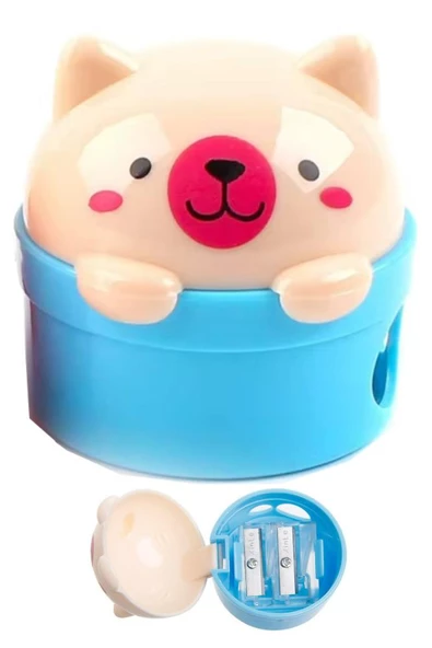 Hayvan Figürleri Çiftli Kalemtraş 1 Adet Jumbo Kurşun Kalem Açaçağı Sevimli Karikatür Kalemtraş Hazneli Kalemtıraş