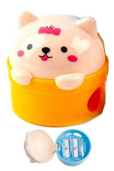 Hayvan Figürleri Çiftli Kalemtraş 1 Adet Jumbo Kurşun Kalem Açaçağı Sevimli Karikatür Kalemtraş Hazneli Kalemtıraş - 3