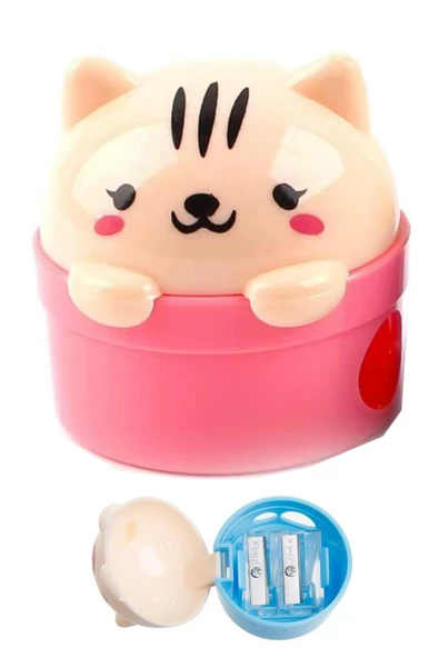 Hayvan Figürleri Çiftli Kalemtraş 1 Adet Jumbo Kurşun Kalem Açaçağı Sevimli Karikatür Kalemtraş Hazneli Kalemtıraş - 2