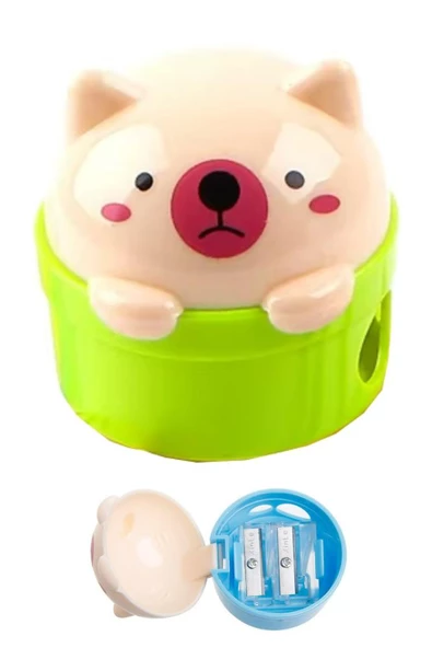 Hayvan Figürleri Çiftli Kalemtraş 1 Adet Jumbo Kurşun Kalem Açaçağı Sevimli Karikatür Kalemtraş Hazneli Kalemtıraş - 4