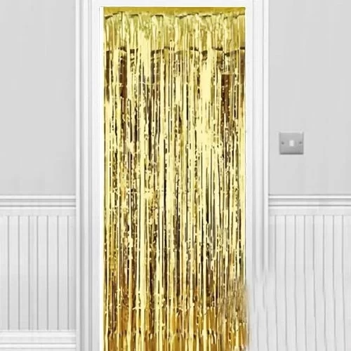 Işıltılı Du Ve Kapı Perdesi Gold 90x200 Cm