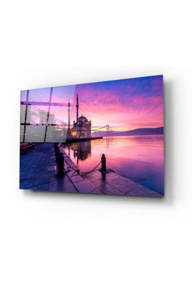 Istanbul Manzarası Dekoratif ve Modern Cam Tablo ürün görseli 1
