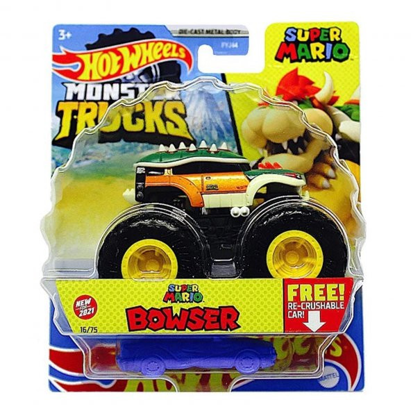 Hot Wheels Monster Trucks 1 / 64 Model Jeep Süper Mario Bowser - 7