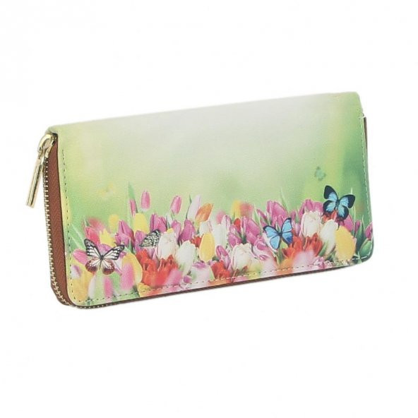 Çiçek Baskılı Bayan Cüzdan