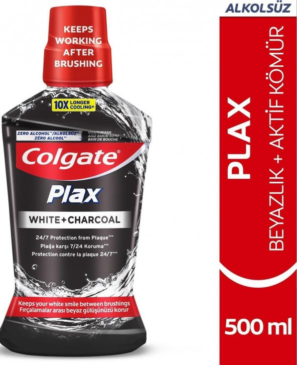 Colgate Plax Whıte Charcoal Aktif Kömür Beyazlatıcı Ağız Bakım Suyu 500 Ml