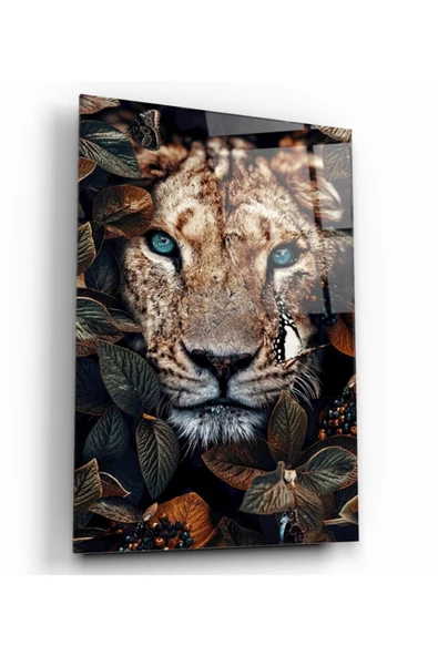 Leopar Dekoratif ve Modern Cam Tablo