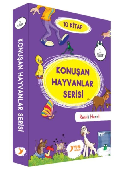 Konuşan Hayvanlar Serisi 1. Sınıf Renkli Heceli 10 Kitap