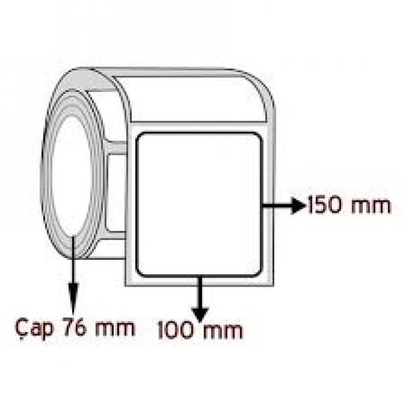 BARKOD ETİKETİ TERMAL KUŞE 250 SARIM 100X150