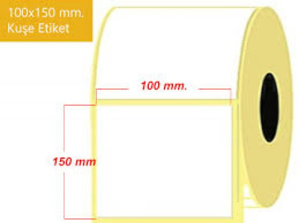 BARKOD ETİKETİ TERMAL KUŞE 250 SARIM 100X150 - 6