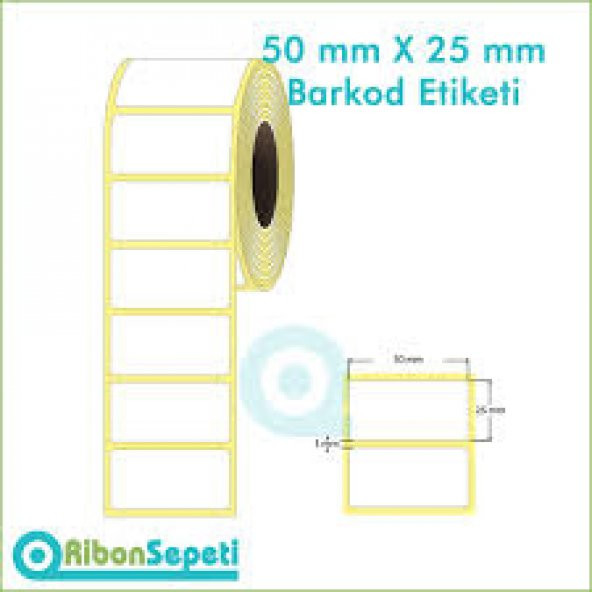 BARKOD ETİKETİ EKO TERMAL  1 ADET FİYATI 1000 SARIM 25X50 - 3