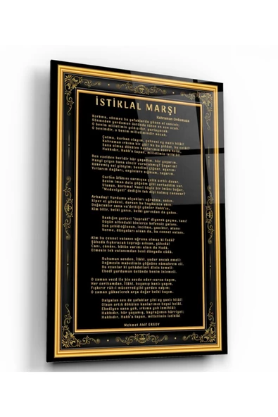 Istiklal Marşı Dekoratif ve Modern Cam Tablo ürün görseli