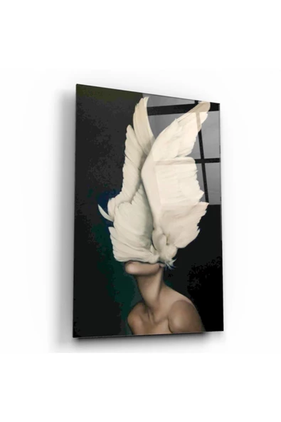 Kadın Ve Kanatlar Dekoratif ve Modern Cam Tablo ürün görseli